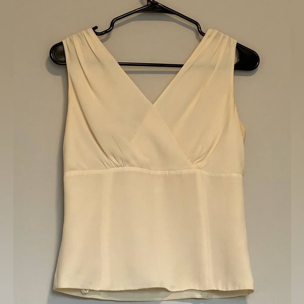 Cream size 2 pure silk tank for casual or business.